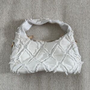 Elegant White Textured Women's Bag